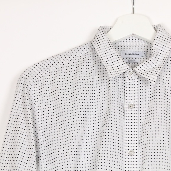 J. Lindeberg Slim Fit Polka Dot Button Down Shirt - Picture 3 of 7
